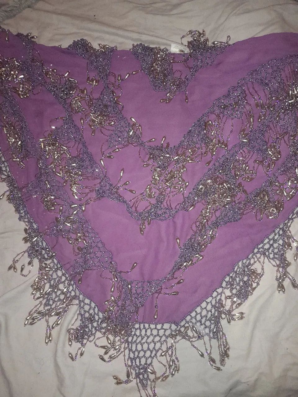 Xale Cinto Lenço de Dança do Ventre Roxo Luxo - Foto 3