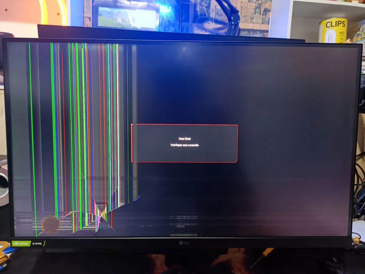Monitor LG com LCD QUEBRADO!