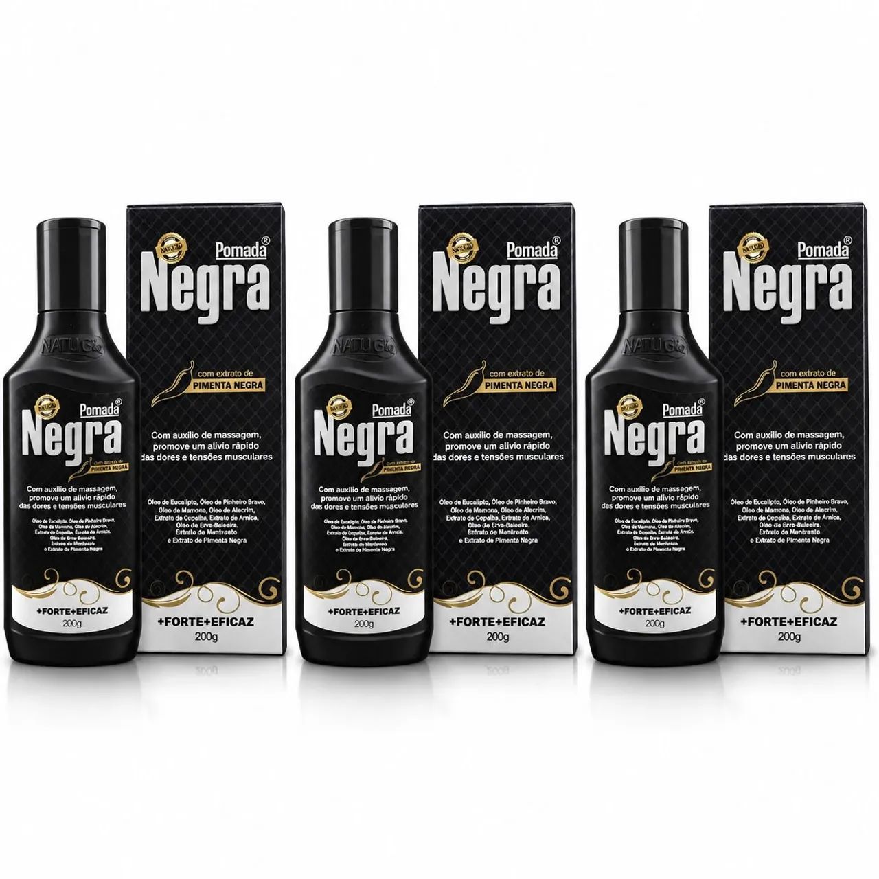 Kit 3 Pomada Negra Original Natubio 