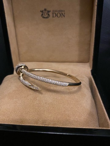 Bracelete Prego em Ouro 18k 750 com Diamantes - Foto 2