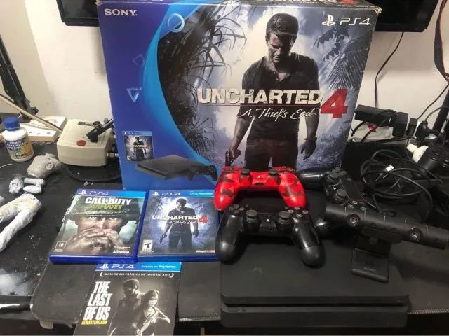 Playstation 4 slim uncharted 4 lacrado 500gb