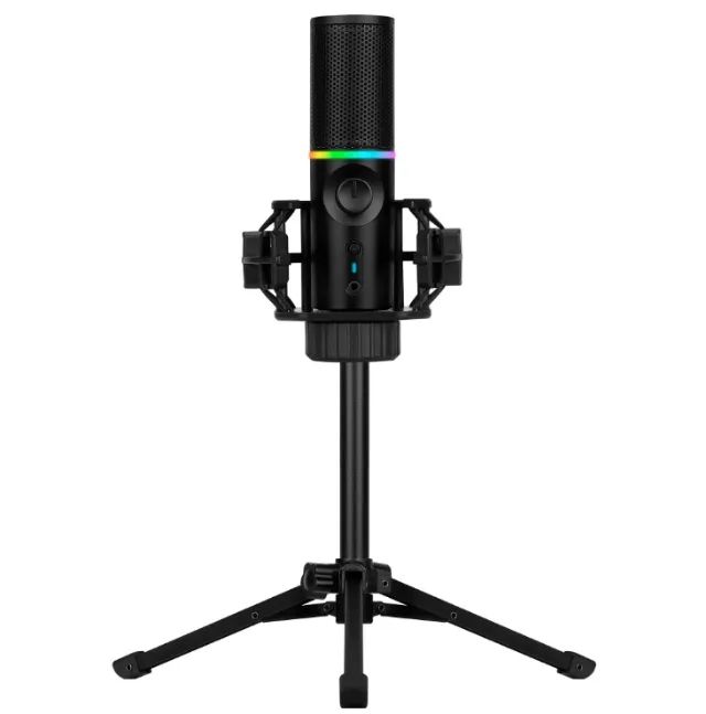 Microfone Gamer Streamplify Mic Tripod Com Tripé Preto Rgb 009156 - Foto 3