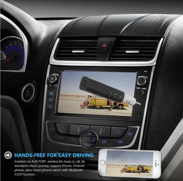 Receptor Adaptador de Áudio Bluetooth Portátil Hands-Free, 3.5mm Stereo Music - Foto 4