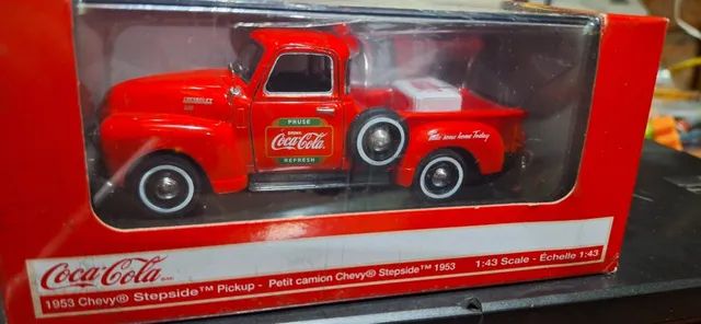 miniatura de chevy pickup 1953 tema coca cola esc: 1:43