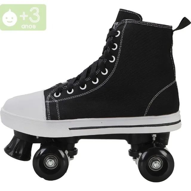 Patins Tênis Quad Cano Longo Tamanho 35-36 - Foto 2