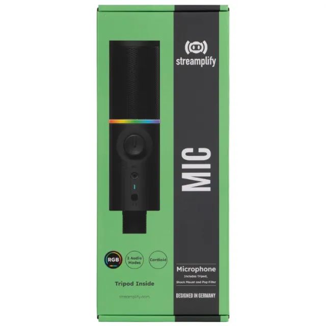 Microfone Gamer Streamplify Mic Tripod Com Tripé Preto Rgb 009156 - Foto 2