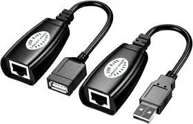 ADAPTADOR EXTENSOR USB COM CABO DE REDE RJ45