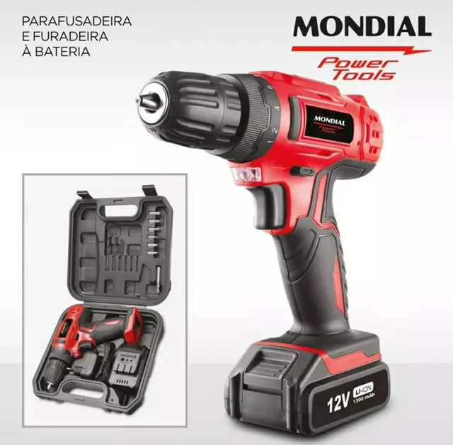 Parafusadeira e Furadeira - Mondial 1300 mah - Série Especial -  Pronta Entrega