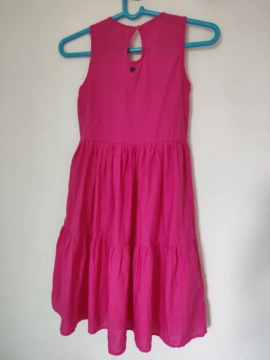 Vestido Infantil PUC - Rosa Florido no Busto - Foto 2