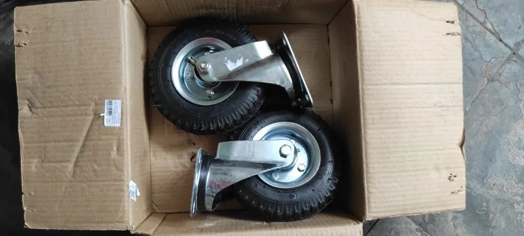 Rodízio Giratório Pneumático Roda Pneu 215mm 90kg - Foto 5