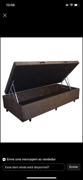 Cama box bau Solteiro 088x188 ou 078x 188