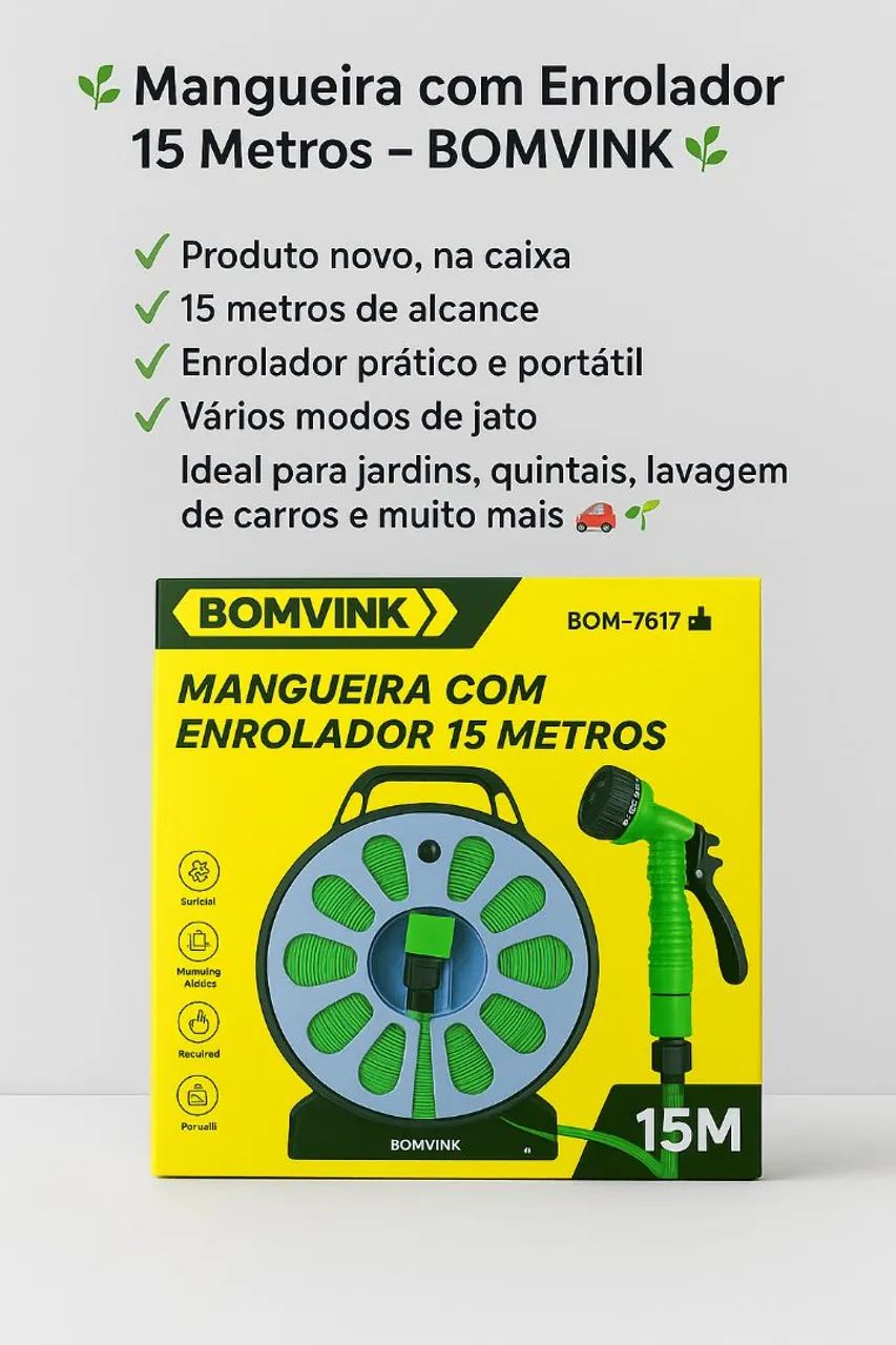 Mangueira com Enrolador 15 Metros - BOMVINK - Foto 5