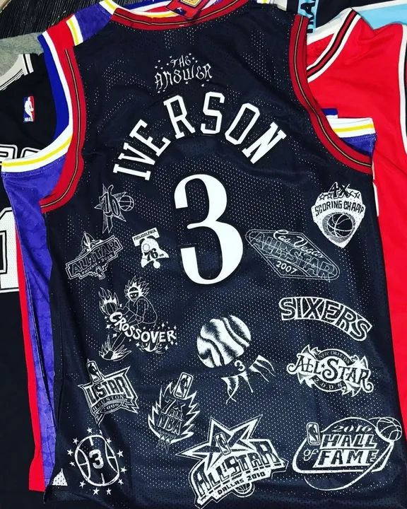 Regata Bordada Allen Iverson Sixers NBA - Foto 2