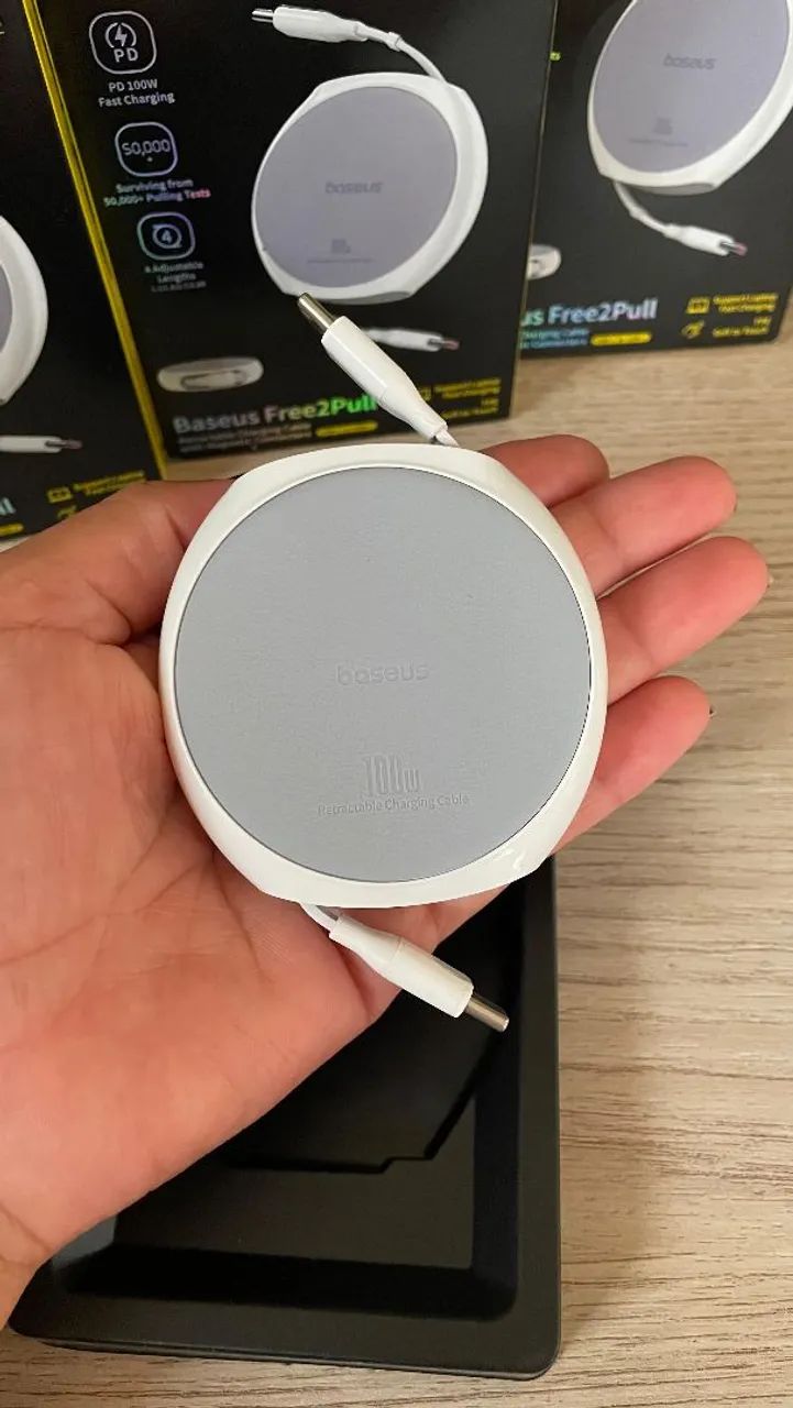 Cabo retrátil USB-C Baseus 100W 1m - Foto 2