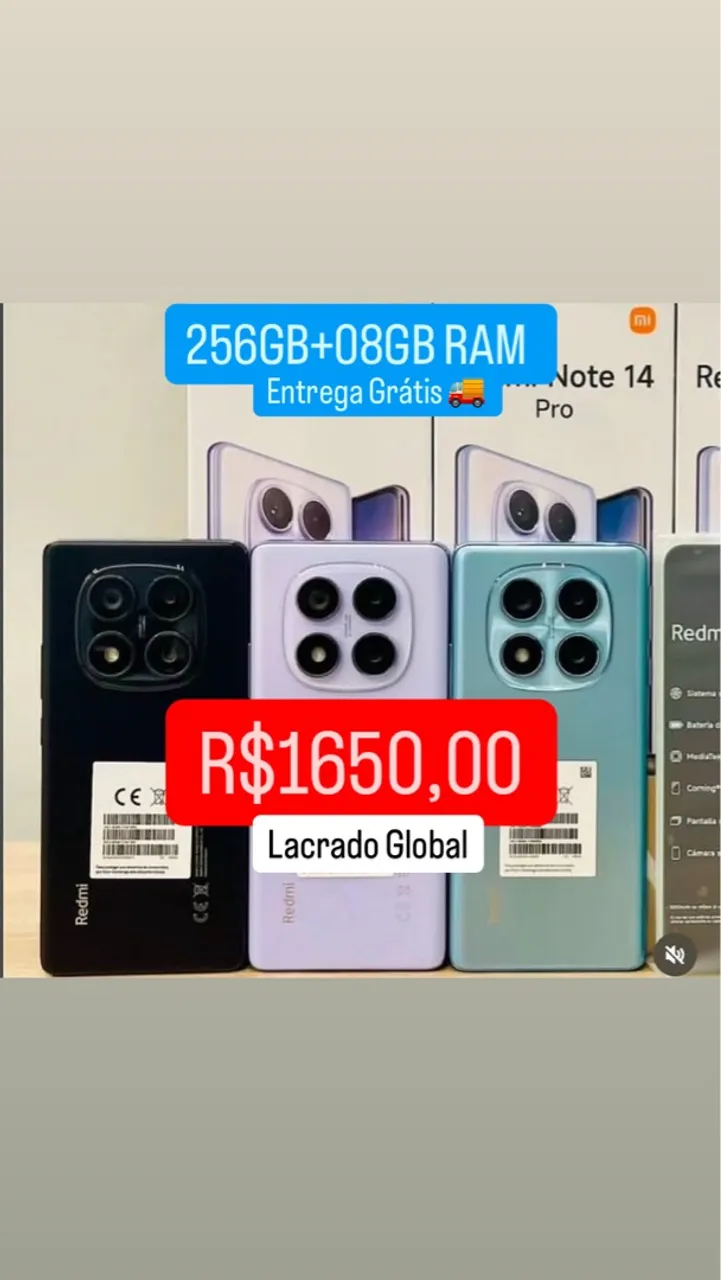 Celular Redmi Note 14 Pro 4G 256/08 Lacrado Entregamos Novo