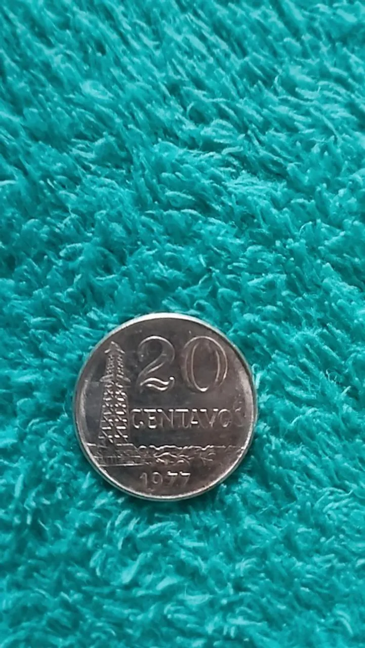 Moeda Antiga 20 Centavos 1977