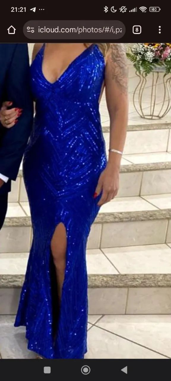 Vestido longo azul lindo 