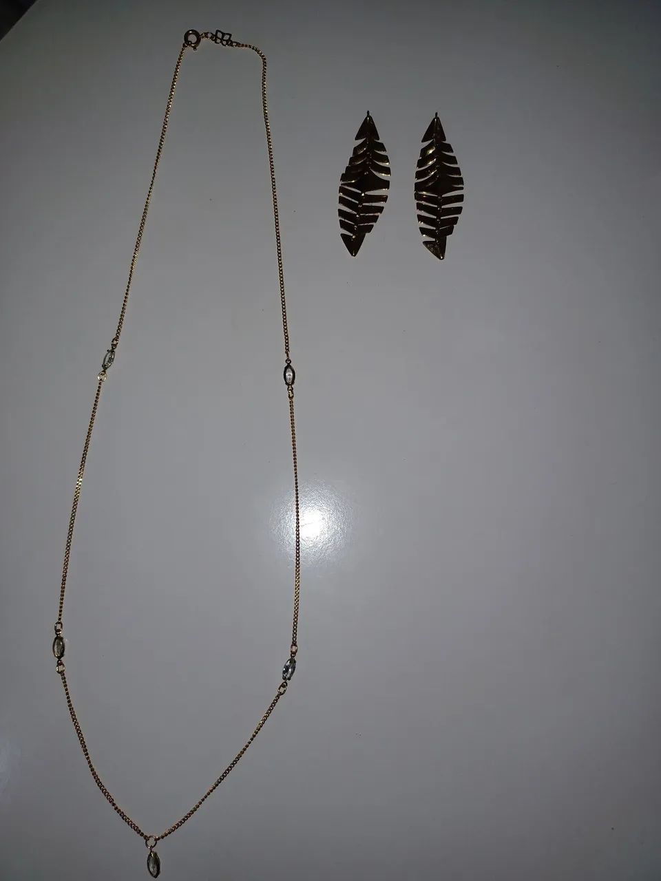 Conjunto de Colar e Brincos Folheado a Ouro - Foto 5
