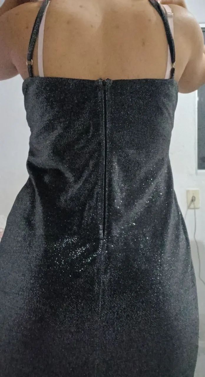 Vestido festa cinza com brilho - Foto 4