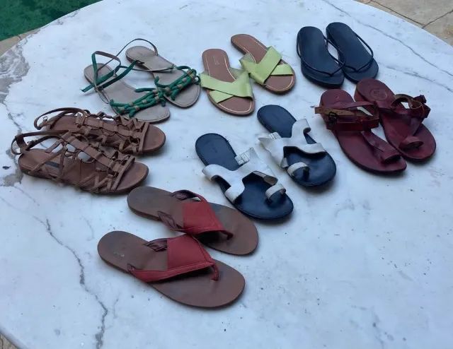 Coleção de Sete Sandálias Femininas