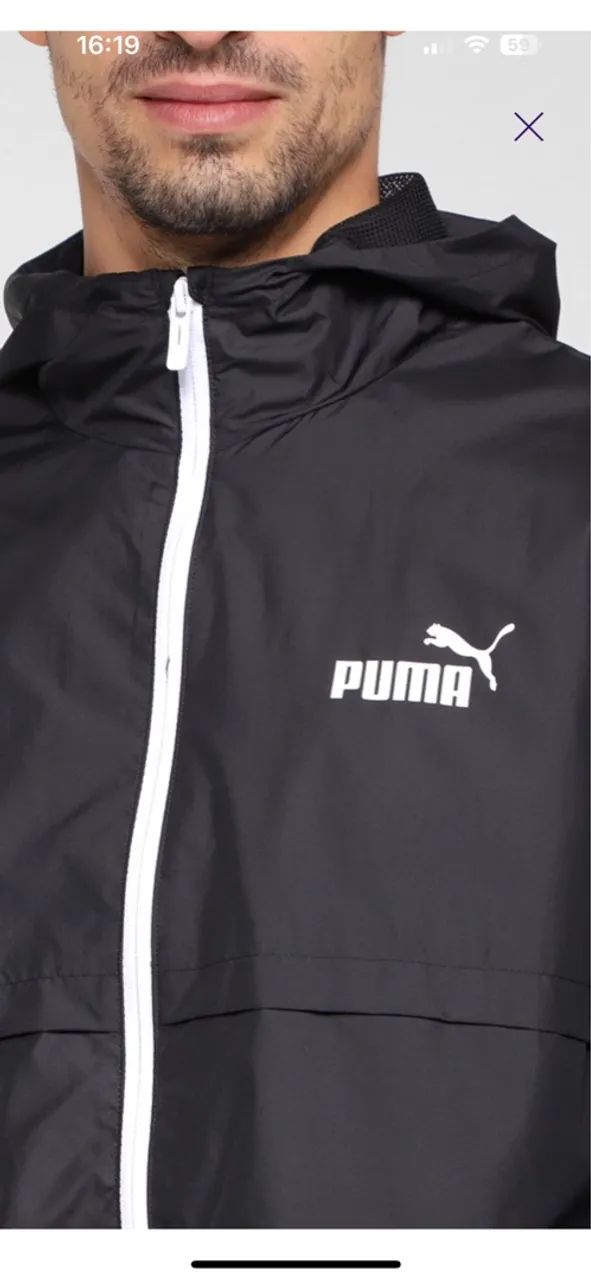 Puma Essentials Corta Vento Puma Preto Jaqueta Corta Vento Puma