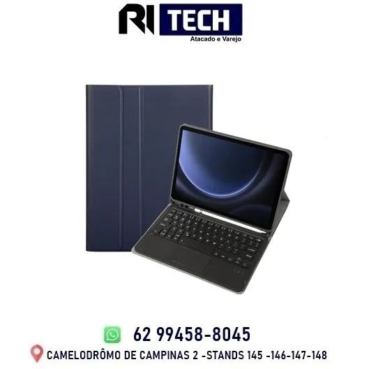Capa com Teclado Eapaço p/ Caneta  Galaxy Tab S9 S8 S7 Samsung