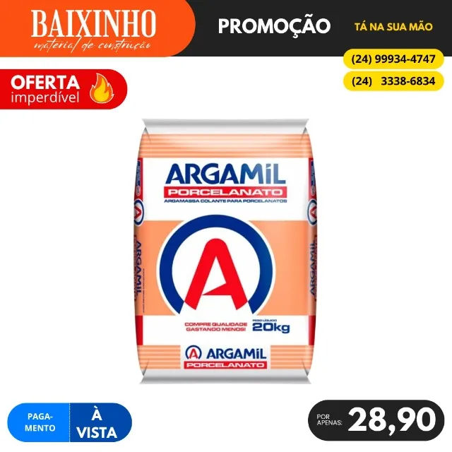 Argamassa para Porcelanato 20KG Argamil 
