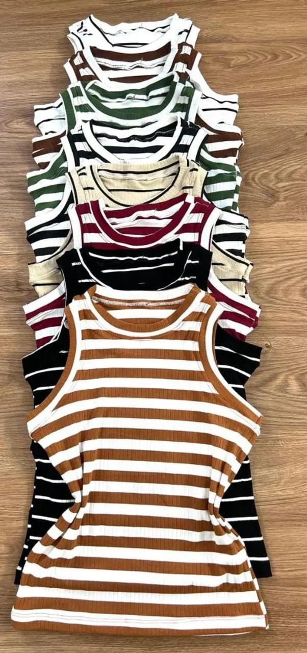 Kit de Regatas Listradas em Diversas Cores