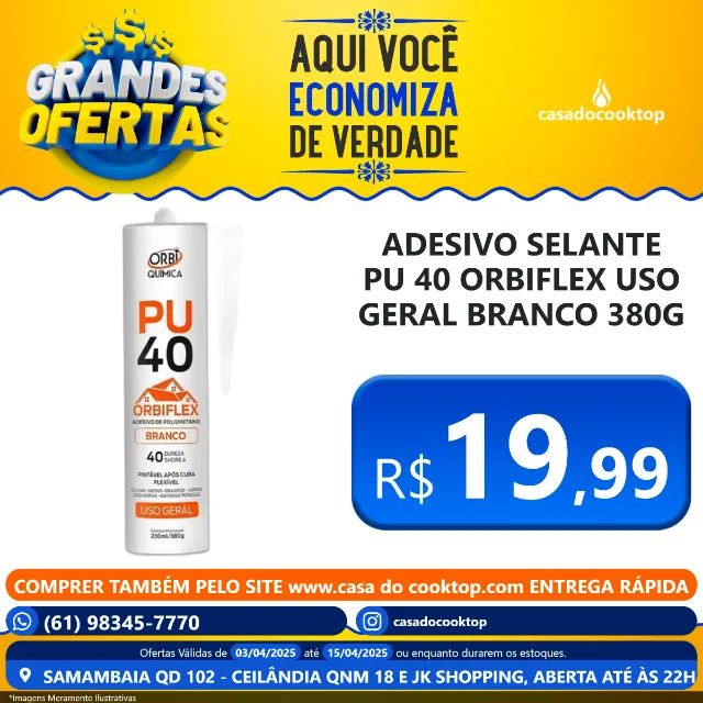 ADESIVO SELANTE PU40 ORBIFLEX USO GERAL BRANCO 380G