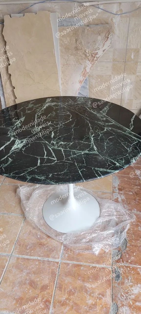 Mesa de jantar Saarimen marmore Verde Alpi 130 - Foto 5