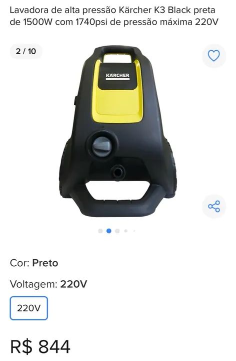 Lavadora de Alta Pressão Karcher K3 Black 1500W 1740Psi 220V