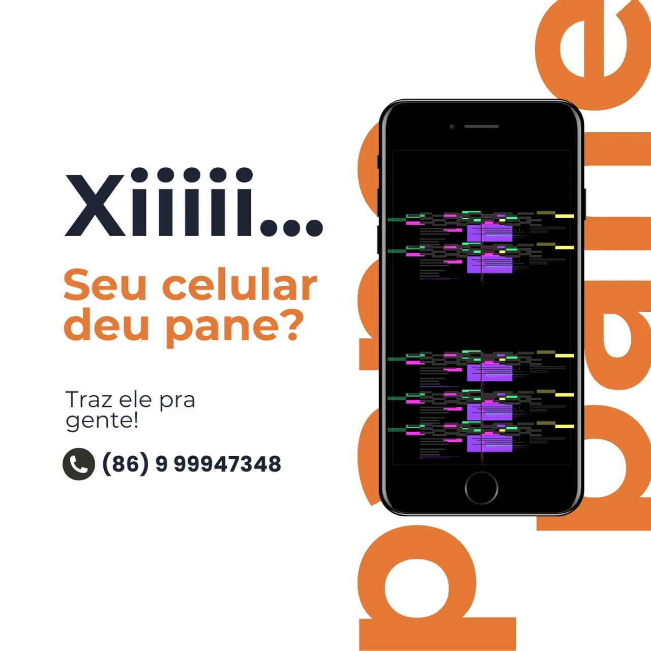 Concerto de telas de smartphones e tabletes