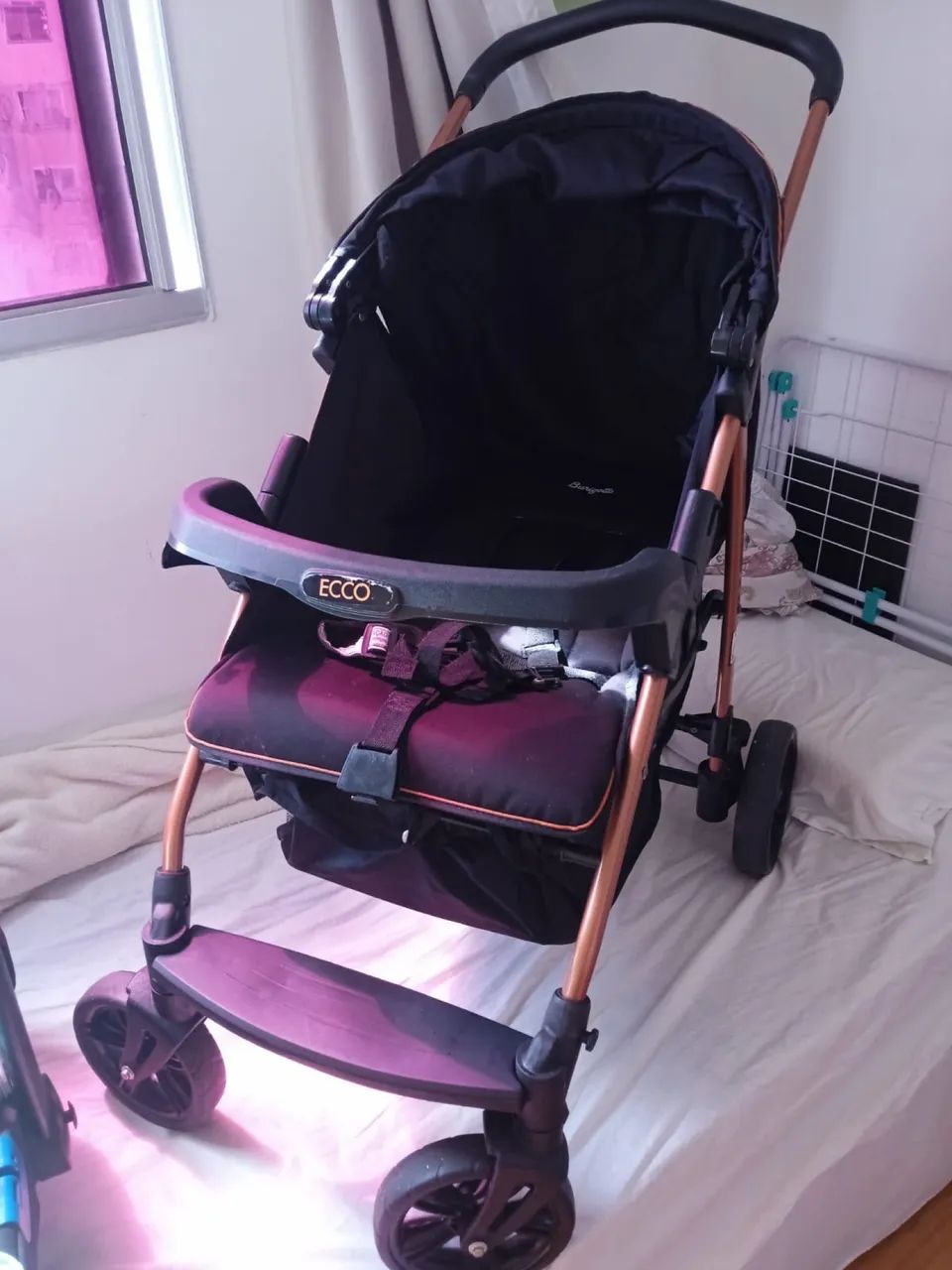 Carrinho de bebê + bebê conforto burigotto moderno e seguro - Foto 5