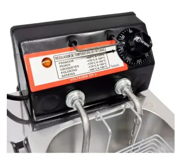 Fritadeira Elétrica 7 litros 2 cubas FritInox Profissional 220v - Foto 3
