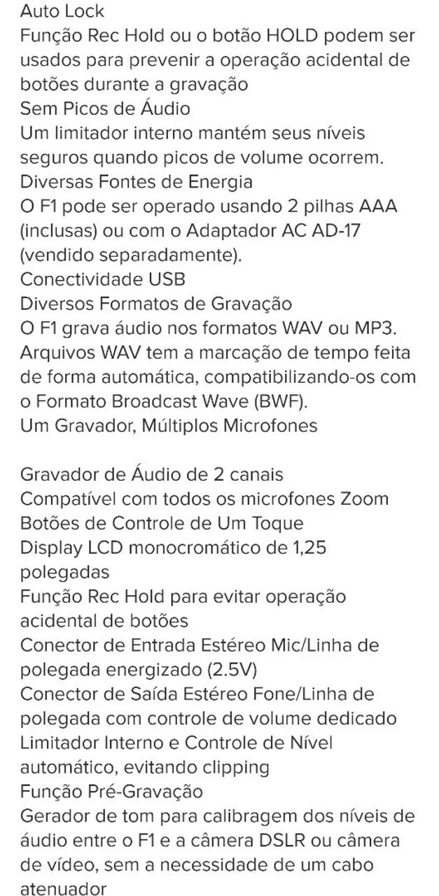 Gravador ZOOM F1-lp Field com microfone de lapela - Foto 4
