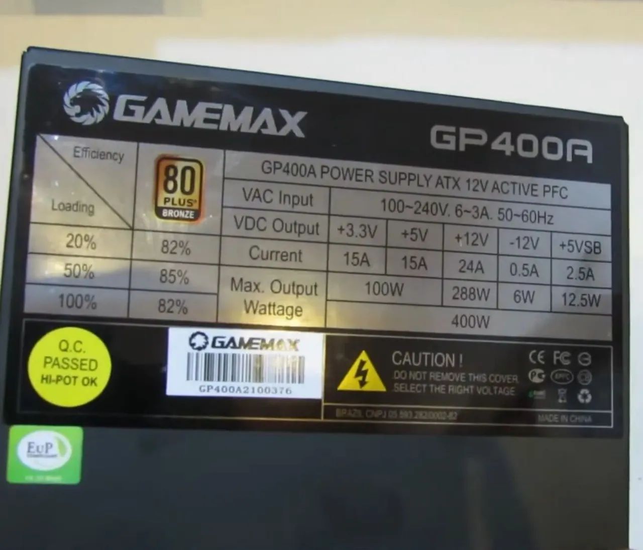 GP400 - 80 Plus Bronze Gamemax - Foto 2