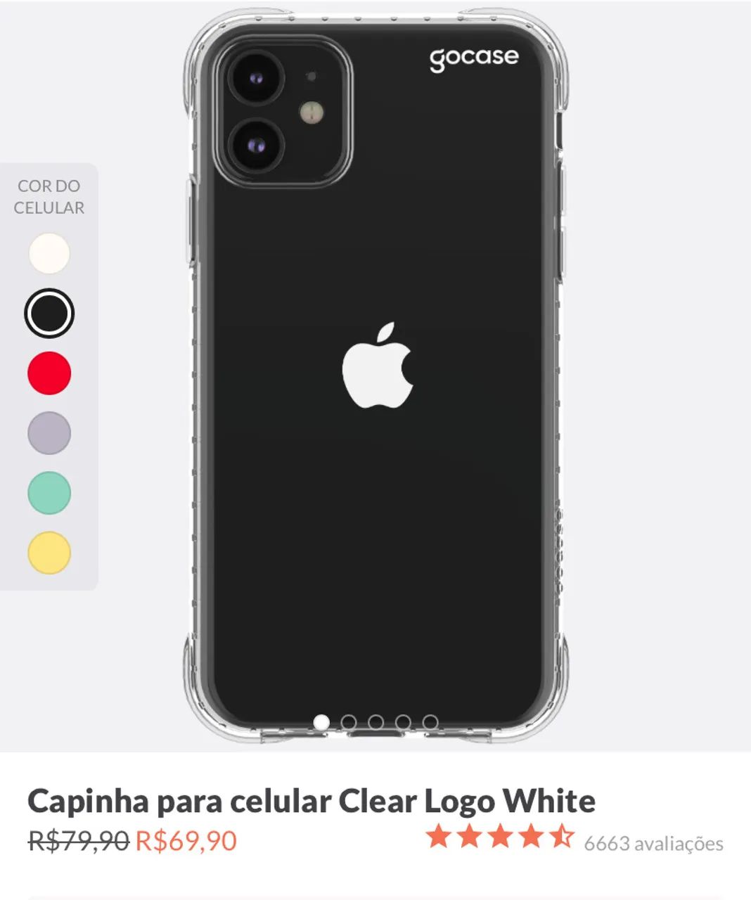Capinha Iphone 11 GoCase Transparente NUNCA USADA COM EMBALAGEMM - Foto 5