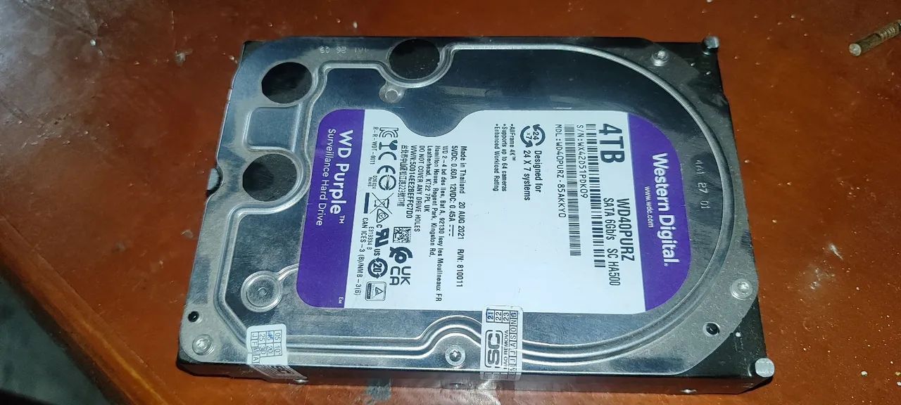 HD WD Purple 4TB Surveillance - semi novo  - Foto 2