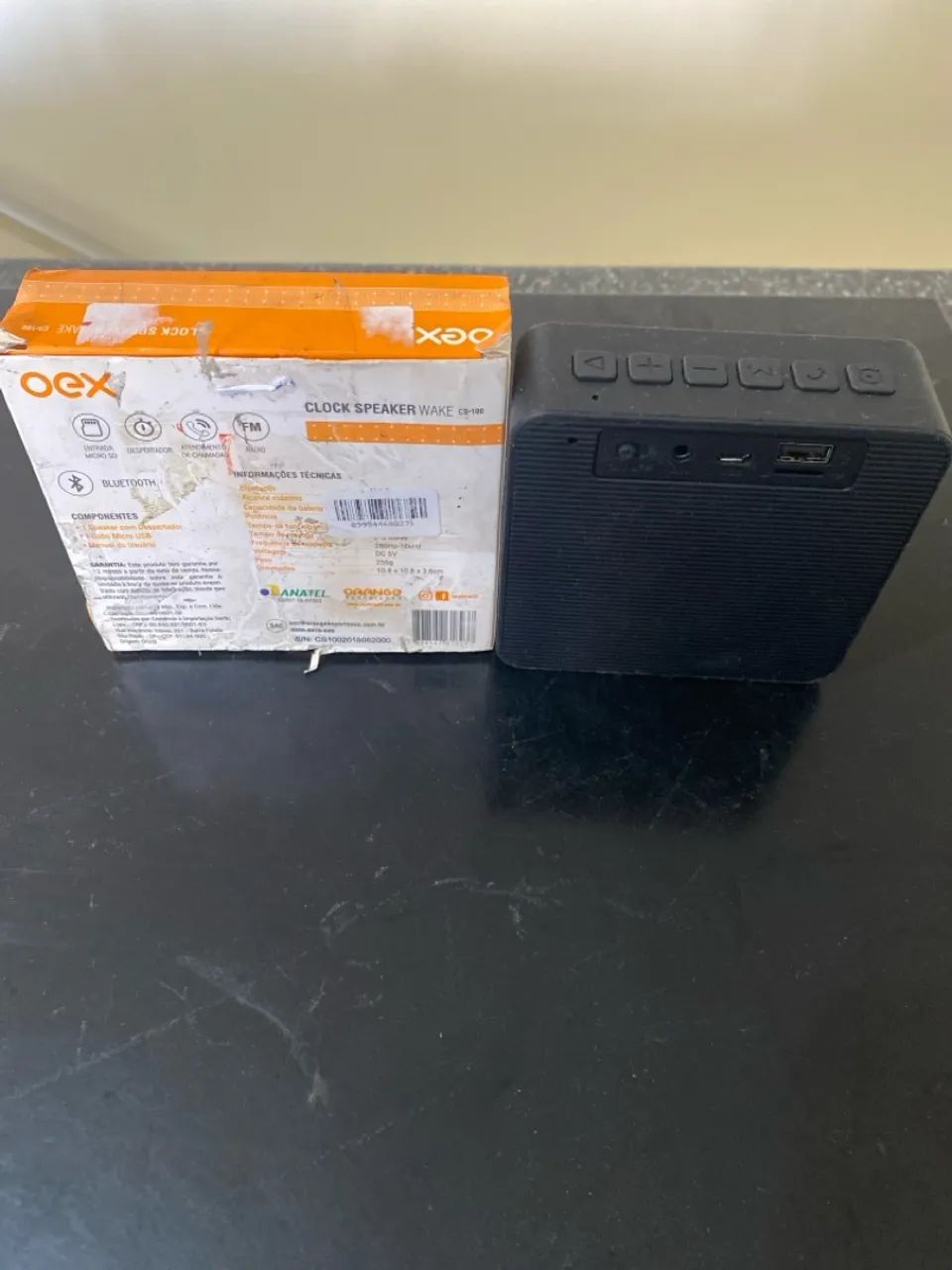 Caixa de Som Bluetooth Oex CS-100 com Relógio - Foto 4