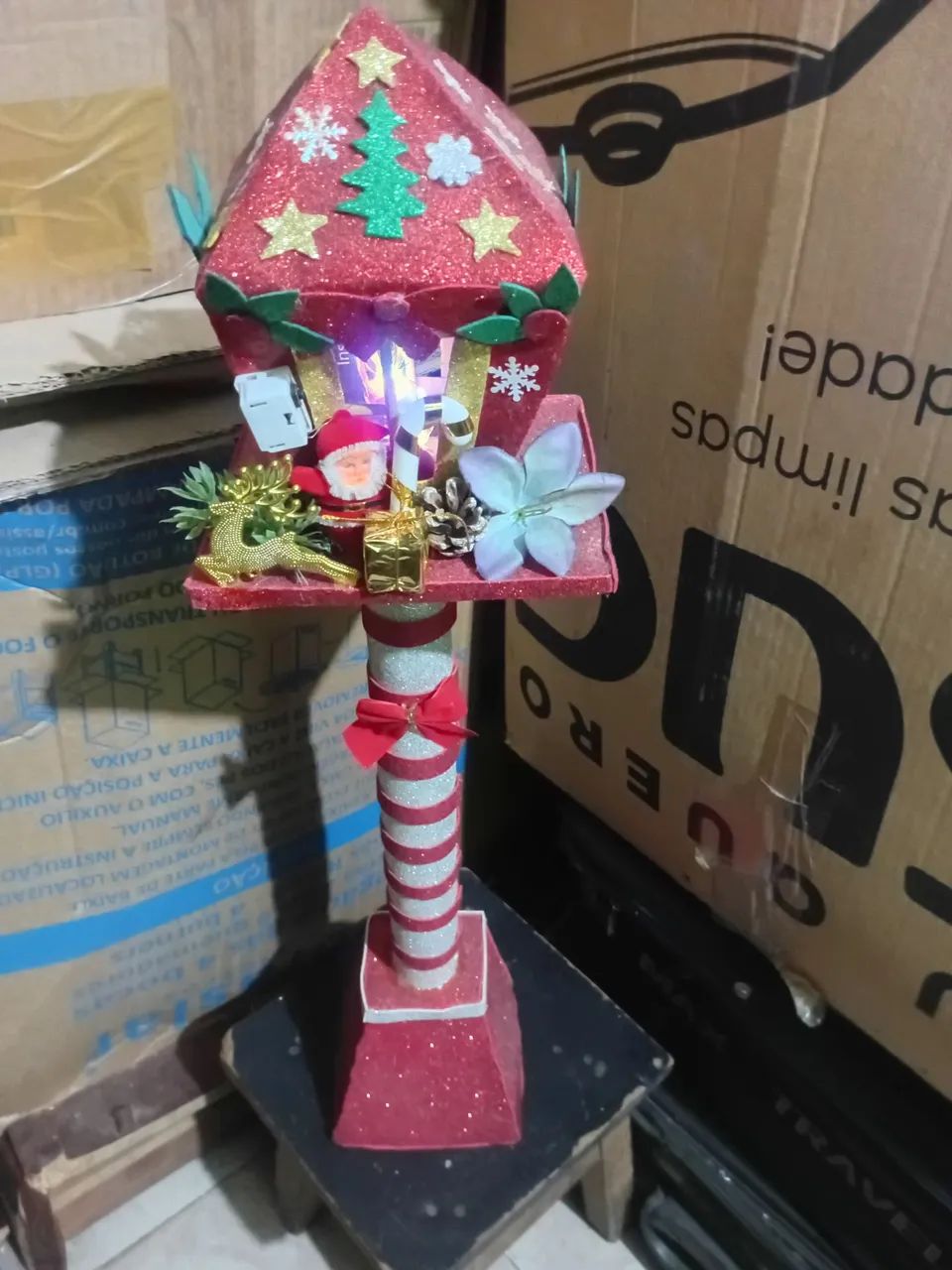 Poste natalino artesanal de led*novo*! - Foto 2