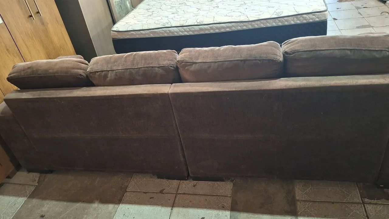 Sofá bipartido 2,70cm Marrom Confortável - Foto 4