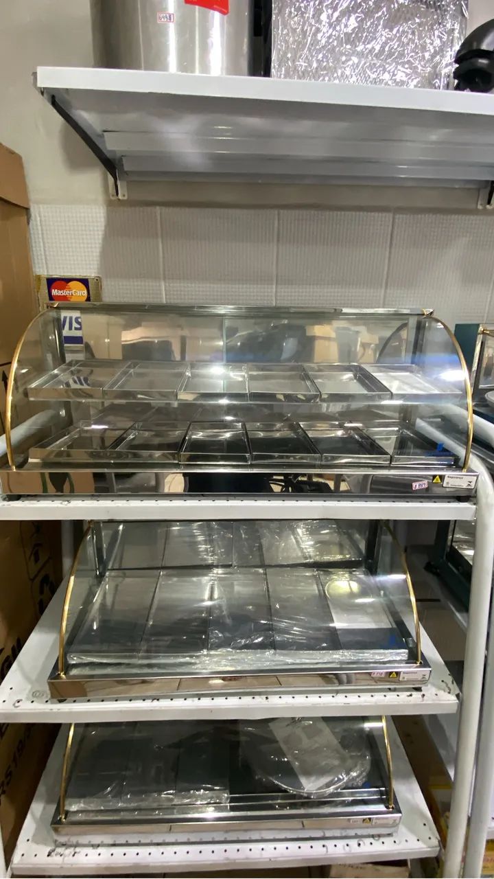 ESTUFA 12 BANDEJAS DUPLA VITRINE DE SALGADOS NOVA - Foto 2