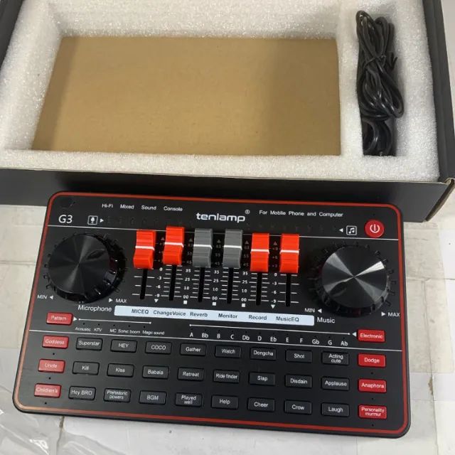 Kit interface de Mesa tenlamp Audio Mixer + Microfone condensador Com Braço Articulado - Foto 2