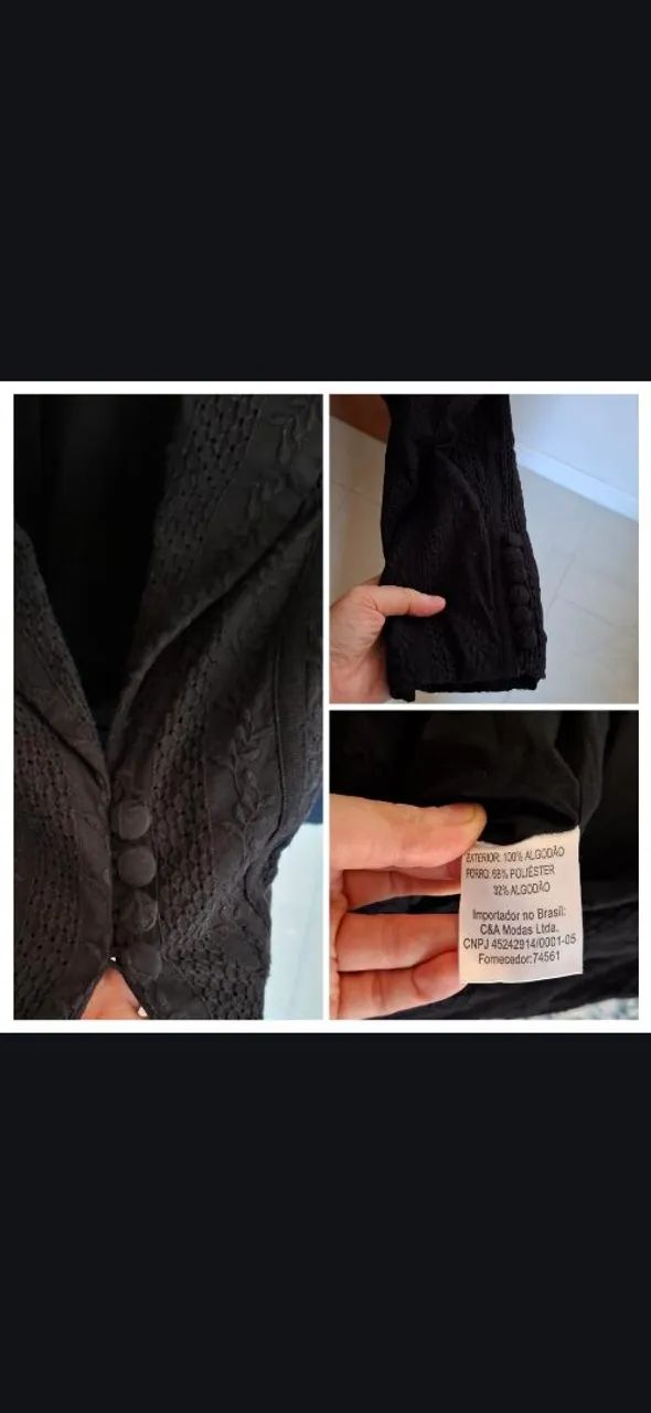 Blazer Preto Tamanho 42 - Foto 3