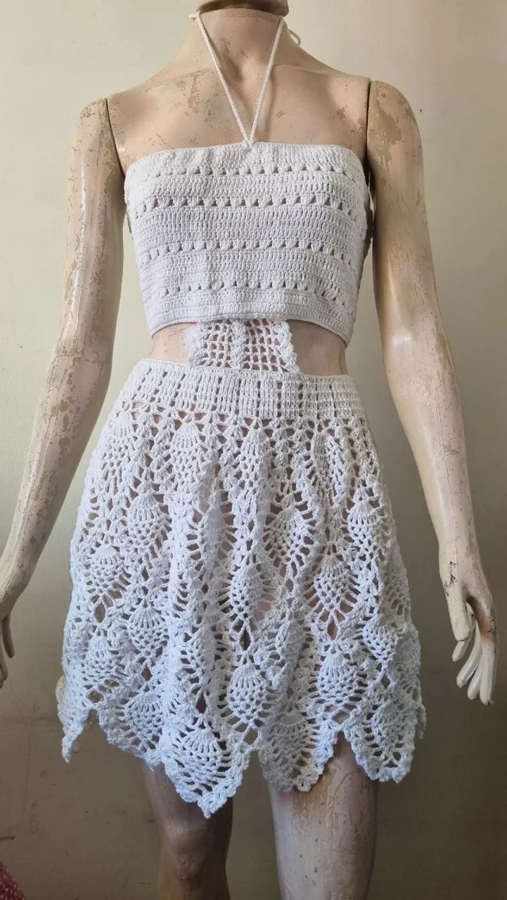 Vestido branco tamanho M ARTESANAL  - Foto 2