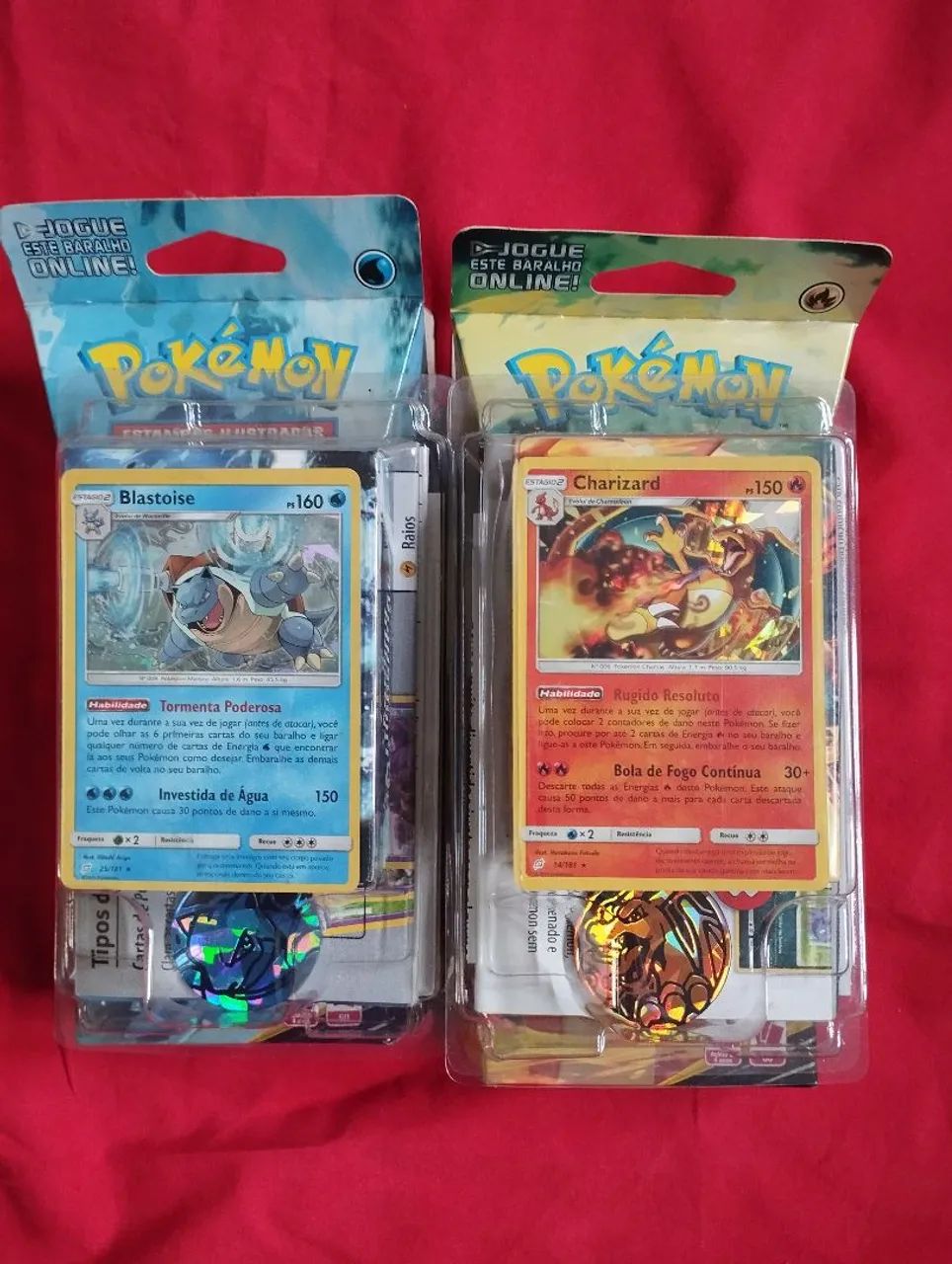 Pokemon Deck Charizard e Blastoise Sol e Lua Abertos