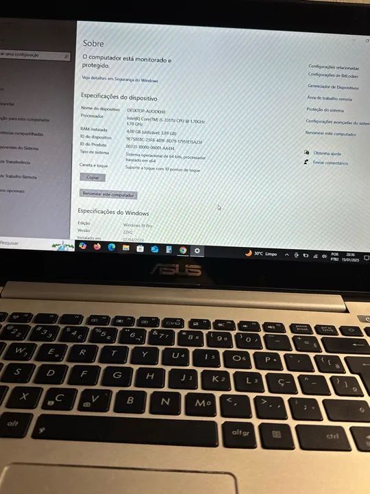 Notebook Asus Intel Core i5 4GB RAM 512GB SSD - Foto 3