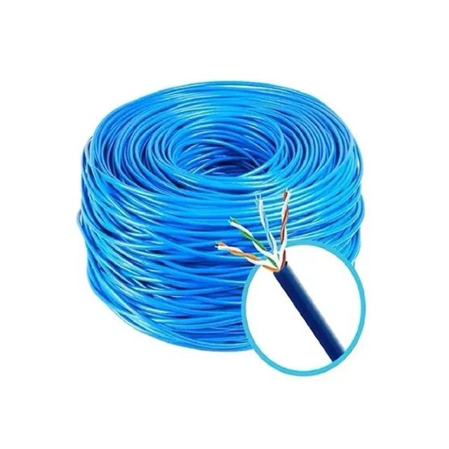 CABO DE REDE CAT6 WECLAN 100 METROS U/UTP AZUL ROLO - Foto 2