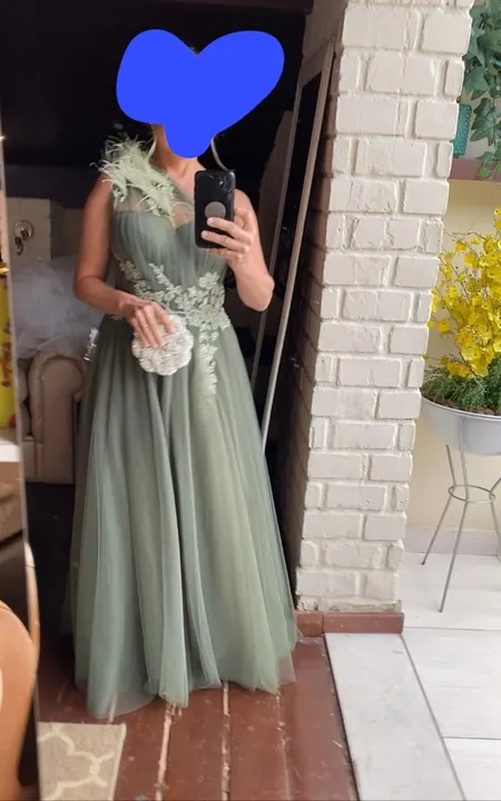 Vestido de Festa Longo Verde Oliva