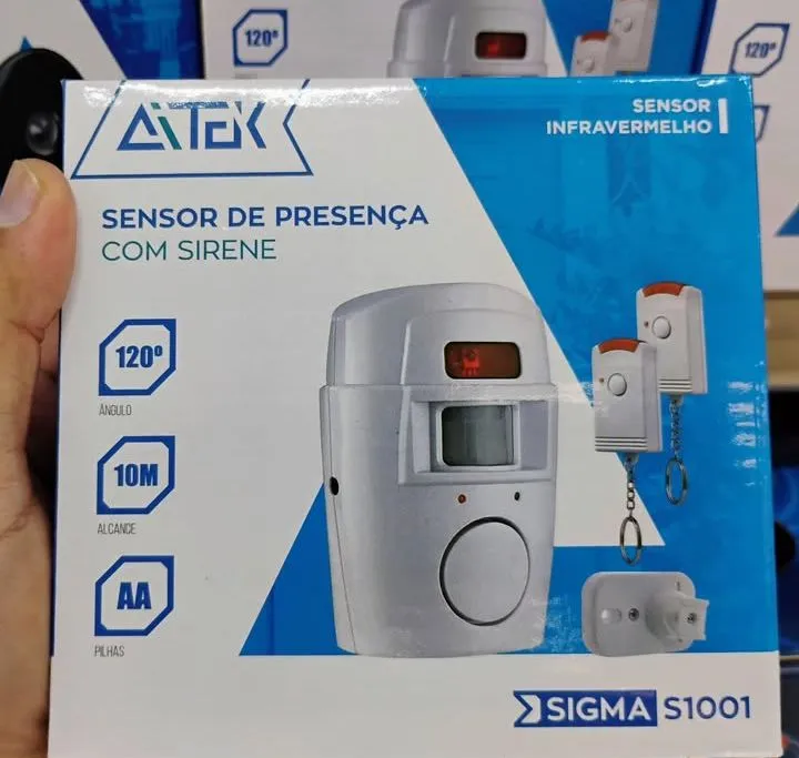 SENSOR DE PRESENCA C/SIRENE A PILHA REF: SIGMA